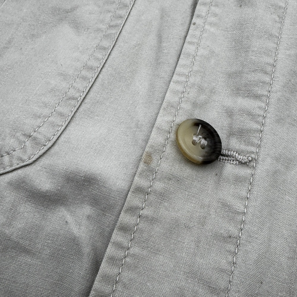 Vintage 1980s Banana Republic L Large Safari Jacket Shirt Shacket Cream Cotton - Picture 4 of 16